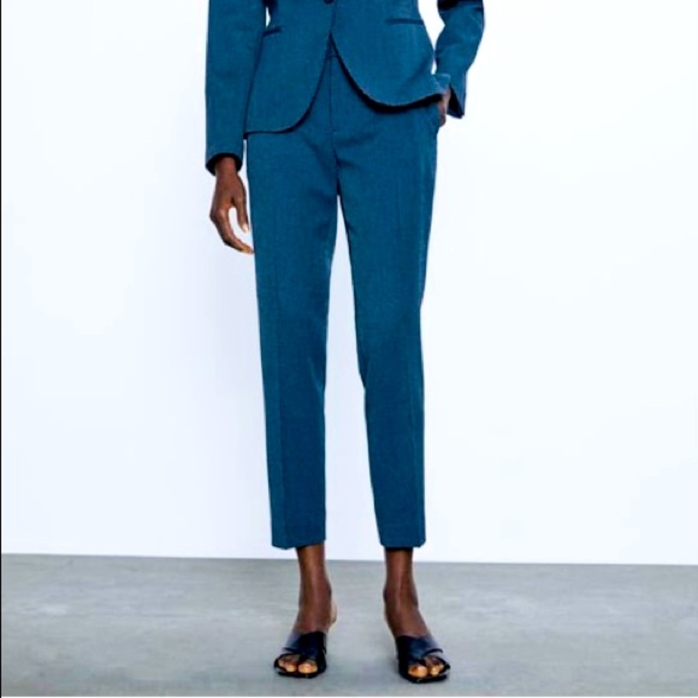 Zara - Textured Seamed Trousers. Jacket sold separately in other listing.